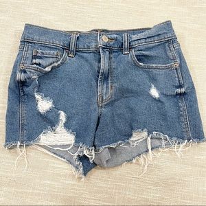 Old Navy Boyfriend Mid Rise Denim Distressed Shorts Size 0